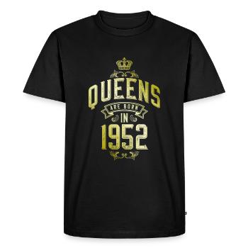 Queens born in 1952 - Men's Premium Organic T-Shirt - black - Front - Nico (187cm)