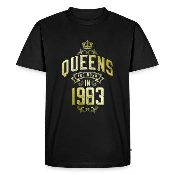 Queens born in 1983 - Men's Premium Organic T-Shirt - black - Front - Nico (187cm)