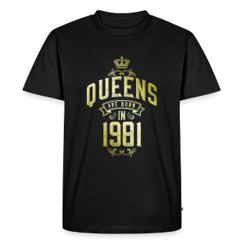 Queens born in 1981 - Men's Premium Organic T-Shirt - black - Front - Nico (187cm)