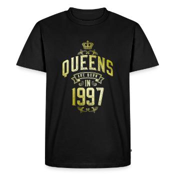 Queens born in 1997 - Men's Premium Organic T-Shirt - black - Front - Nico (187cm)