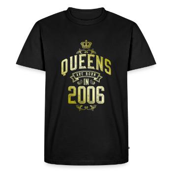 Queens born in 2006 - Men's Premium Organic T-Shirt - black - Front - Nico (187cm)