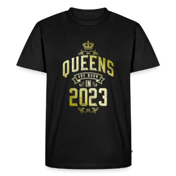 Queens born in 2023 - Men's Premium Organic T-Shirt - black - Front - Nico (187cm)