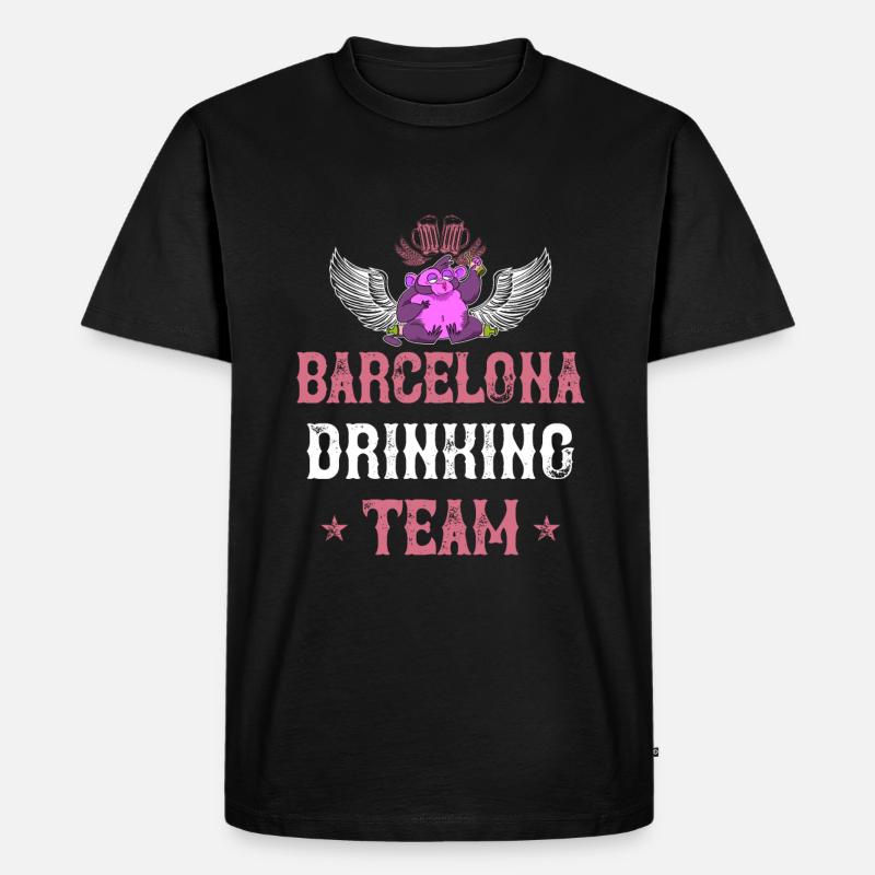Équipe de boisson de Barcelone - T-shirt Premium bio Homme - noir