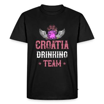 Croatia Drinking Team - Men's Premium Organic T-Shirt - black - Front - Nico (187cm)