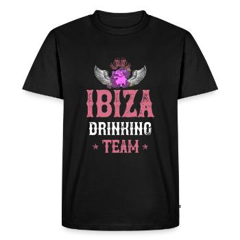 Ibiza Drinking Team - Men's Premium Organic T-Shirt - black - Front - Nico (187cm)
