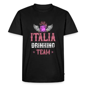 Italia Drinking Équipe - T-shirt Premium bio Homme - noir - Devant - Nico (187cm)