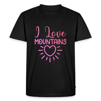 I love mountains - Men's Premium Organic T-Shirt - black - Front - Nico (187cm)