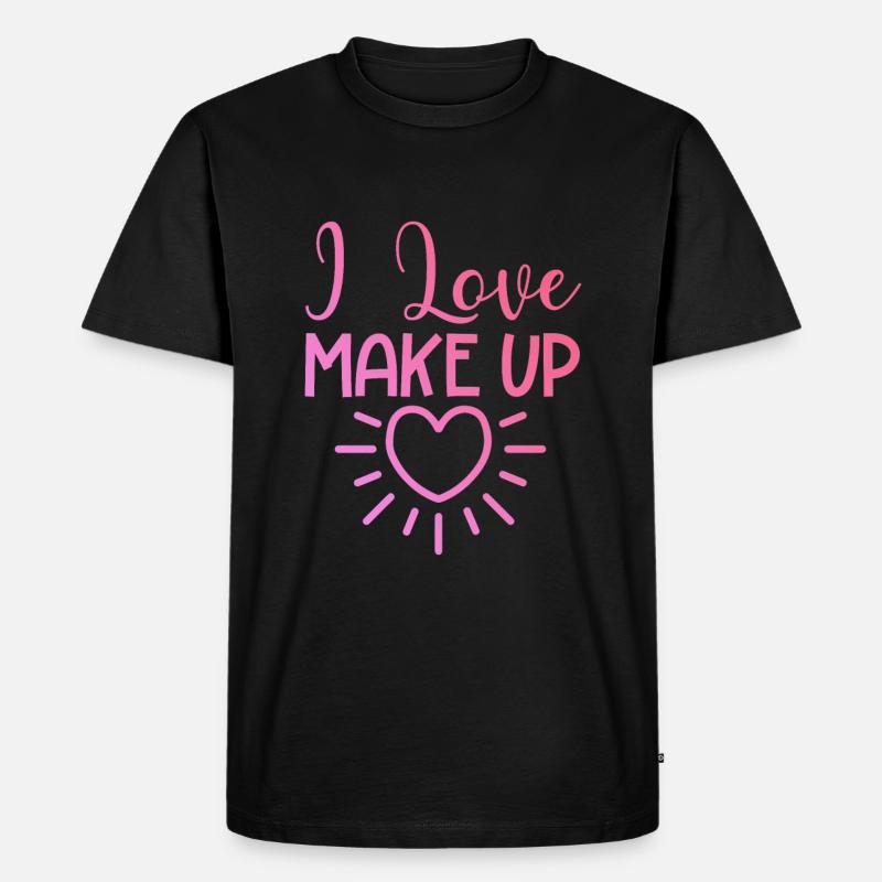 Ich liebe Make up - Männer Premium Bio T-Shirt - Schwarz