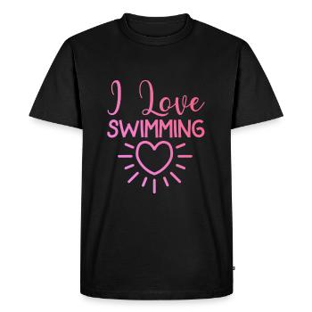 J’adore nager - T-shirt Premium bio Homme - noir - Devant - Nico (187cm)