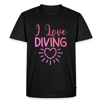 I love diving - Men's Premium Organic T-Shirt - black - Front - Nico (187cm)