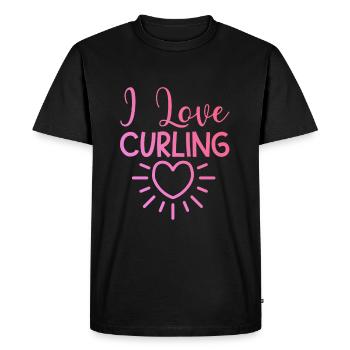 J’adore le curling - T-shirt Premium bio Homme - noir - Devant - Nico (187cm)