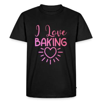 I love baking - Men's Premium Organic T-Shirt - black - Front - Nico (187cm)