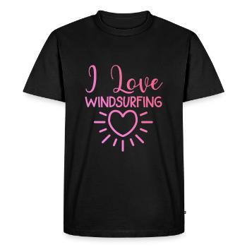 I love windsurfing - Men's Premium Organic T-Shirt - black - Front - Nico (187cm)