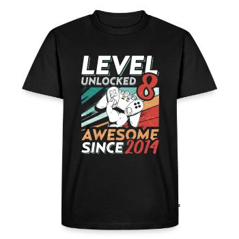 Level 8 Birthday 8 Year Old 2014 Gaming Video - Men's Premium Organic T-Shirt - black - Front - Nico (187cm)