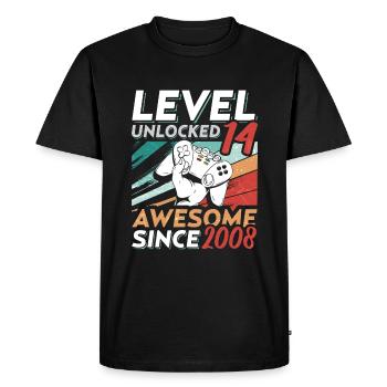 Level 14 Birthday 14 Year Old 2008 Gaming Video - Men's Premium Organic T-Shirt - black - Front - Nico (187cm)