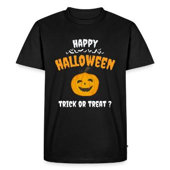 happy halloween, trick or treat - Men's Premium Organic T-Shirt - black - Front - Nico (187cm)