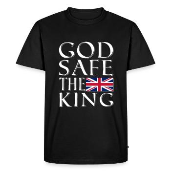 dieu en sécurité le roi - T-shirt Premium bio Homme - noir - Devant - Nico (187cm)