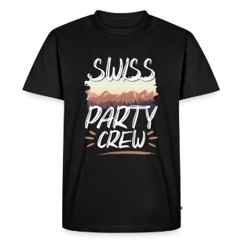 Swiss Party Crew - T-shirt Premium bio Homme - noir - Devant - Nico (187cm)
