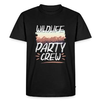 Équipe de fête de la faune - T-shirt Premium bio Homme - noir - Devant - Nico (187cm)