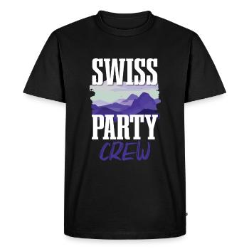 Swiss Party Crew - T-shirt Premium bio Homme - noir - Devant - Nico (187cm)