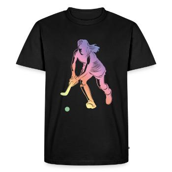 Silhouette de sport de hockey sur gazon - T-shirt Premium bio Homme - noir - Devant - Nico (187cm)