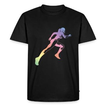Silhouette de femme de course - T-shirt Premium bio Homme - noir - Devant - Nico (187cm)