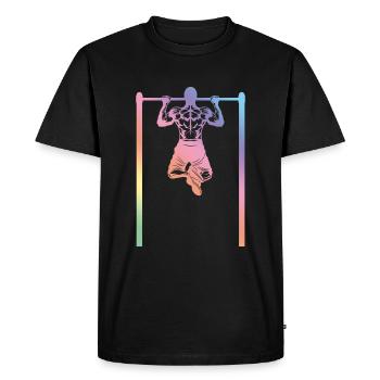 silhouette de fitness calisthenics - T-shirt Premium bio Homme - noir - Devant - Nico (187cm)
