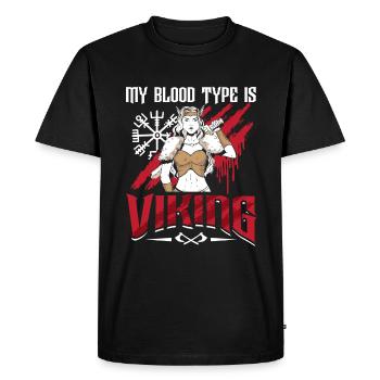 Norse Viking Mythology Drinking Design for Viking - Men's Premium Organic T-Shirt - black - Front - Nico (187cm)