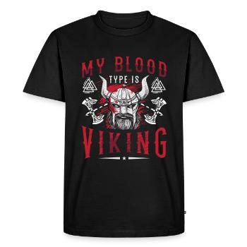 Norse Viking Mythology Drinking Design for Viking - Men's Premium Organic T-Shirt - black - Front - Nico (187cm)