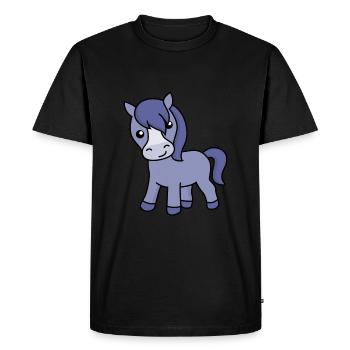 Horse Comic Animal - Men's Premium Organic T-Shirt - black - Front - Nico (187cm)
