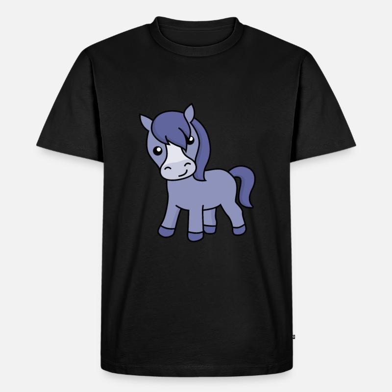 Pferd Comic Tier - Männer Premium Bio T-Shirt - Schwarz