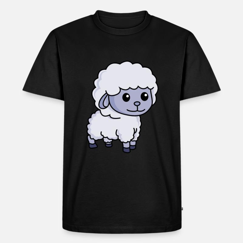 Schaf Comic Tier - Männer Premium Bio T-Shirt - Schwarz