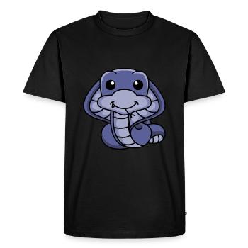 Serpent Cobra Comic Animal - T-shirt Premium bio Homme - noir - Devant - Nico (187cm)