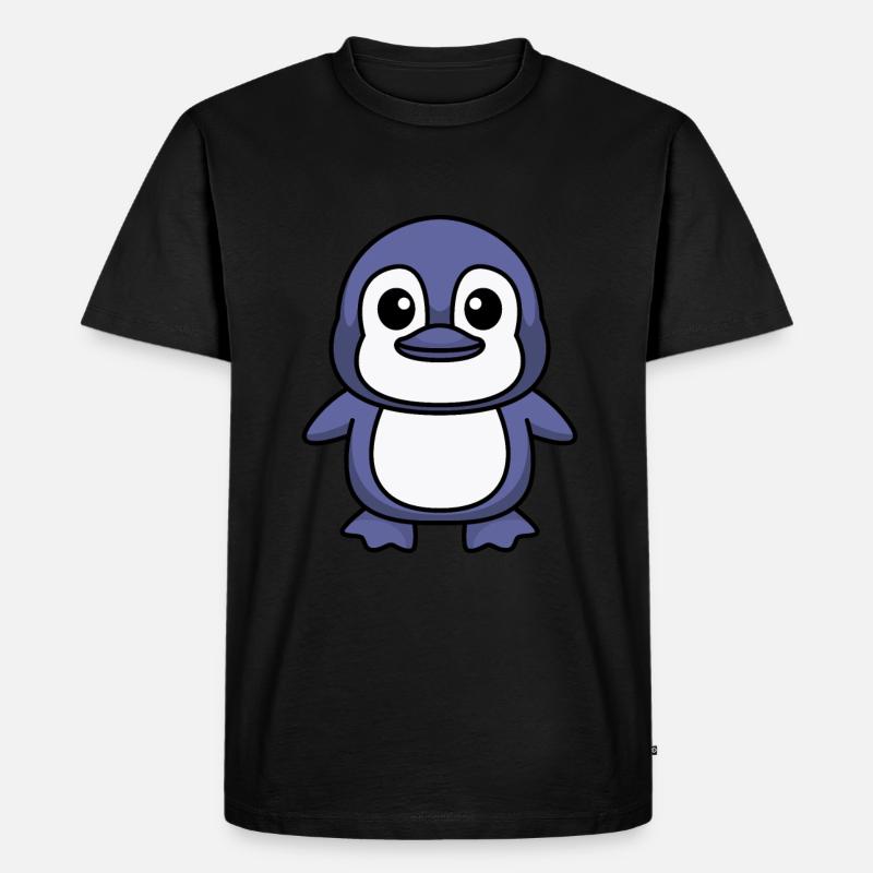 Pinguin Comic Tier - Männer Premium Bio T-Shirt - Schwarz