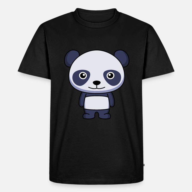 Panda Comic Tier - Männer Premium Bio T-Shirt - Schwarz