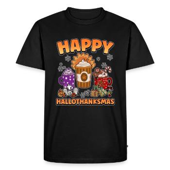 Hallothanksmas Café Latte Halloween Noël - T-shirt Premium bio Homme - noir - Devant - Nico (187cm)