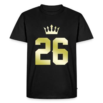 26 Number crown - Men's Premium Organic T-Shirt - black - Front - Nico (187cm)