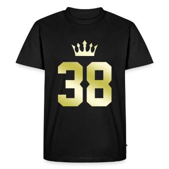 38 Couronne numérique - T-shirt Premium bio Homme - noir - Devant - Nico (187cm)