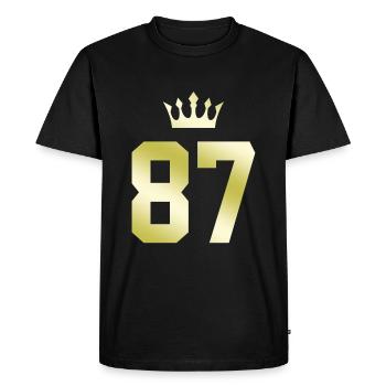 87 Couronne numérique - T-shirt Premium bio Homme - noir - Devant - Nico (187cm)