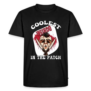 Coolest Weirdo In The Patch Serial Killer - Men's Premium Organic T-Shirt - black - Front - Nico (187cm)