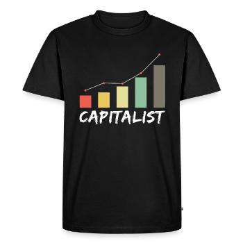 Capitalist - Kapitalist Geld Money Börse Exchange - Men's Premium Organic T-Shirt - black - Front - Nico (187cm)