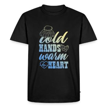 Gel hiver - T-shirt Premium bio Homme - noir - Devant - Nico (187cm)