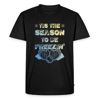 Winter Season - Men's Premium Organic T-Shirt - black - Front - Nico (187cm)
