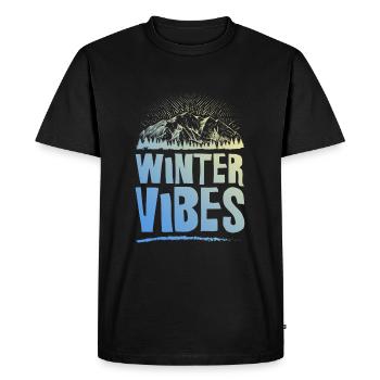 Winter Vibes - Men's Premium Organic T-Shirt - black - Front - Nico (187cm)