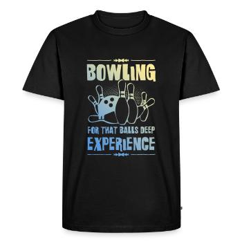 Expérience de bowling - T-shirt Premium bio Homme - noir - Devant - Nico (187cm)