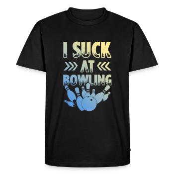 Bowling saying funny - Men's Premium Organic T-Shirt - black - Front - Nico (187cm)
