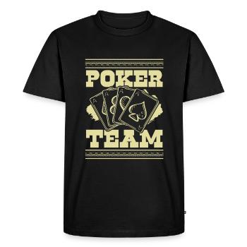 Poker Team - Men's Premium Organic T-Shirt - black - Front - Nico (187cm)