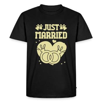 Juste marié - T-shirt Premium bio Homme - noir - Devant - Nico (187cm)
