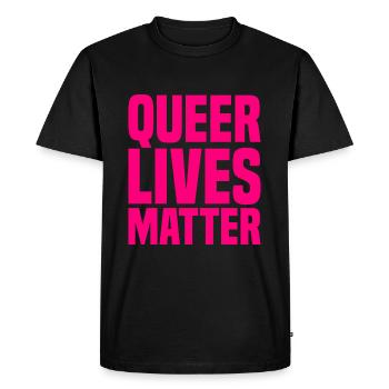 Queer Lives Matter - T-shirt Premium bio Homme - noir - Devant - Nico (187cm)
