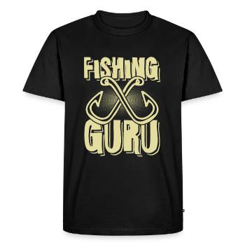 Gourou de la pêche - T-shirt Premium bio Homme - noir - Devant - Nico (187cm)